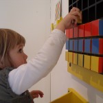 Sophie loved making patterns with these blocks