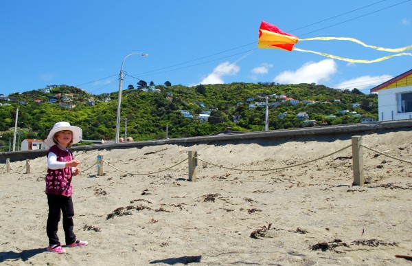 Sophie's pocket kite - photo by Rob