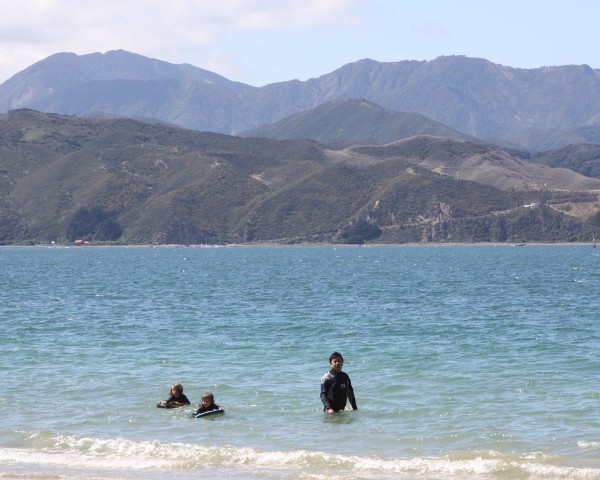 In the sea at Scorching Bay