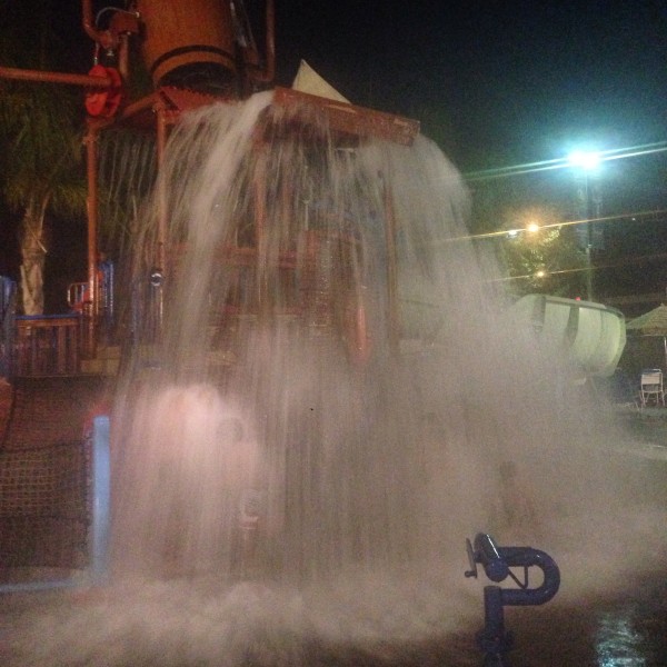 Evening fun at the Howard Johnson Hotel Anaheim water playground