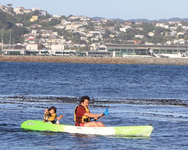 Alice & Dan, Kayaking Lyall Bay New Year's Day