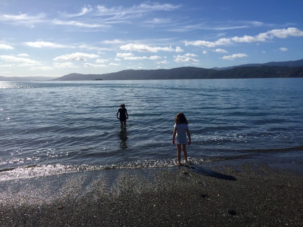 Autumnal days still warm enough for barefooted paddles in the sea.